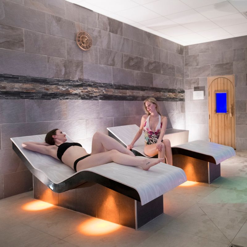 Heated loungers at Beechdown's Sanctuary Spa